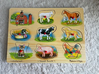 $14 • Buy Melissa & Doug Farm Sound Puzzle - Wooden Peg Puzzle With Sound Effects (8 Pcs)