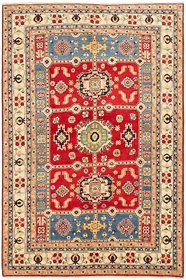 Hand-Knotted Geometric Carpet 6'7  X 9'9  Traditional Wool Area Rug • $889.20