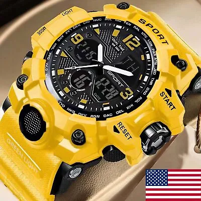 SMAEL Mens Waterproof Watch Sport Military Analog Quartz Digital Wrist Watches • $12.95