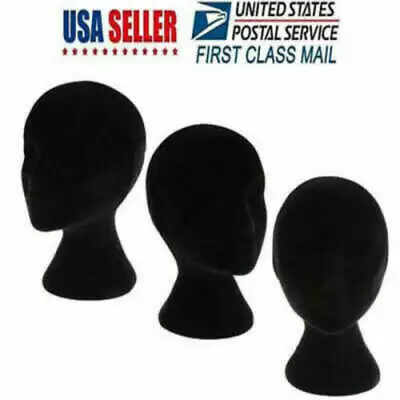 Black Male Foam Mannequin Manikin Head Model Wigs Glasses Hat Display • $9.81