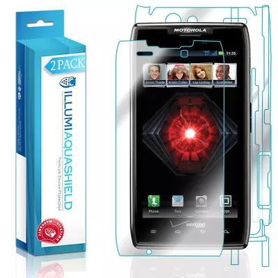 2x ILLumi AquaShield Front Screen + Back Protector For Motorola Droid Razr Maxx • $18.56