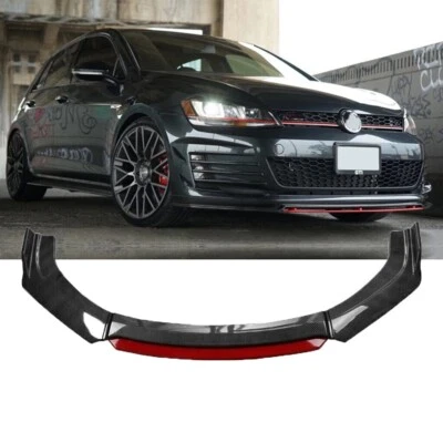 $65.99 • Buy Carbon Fiber Front Bumper Lip Splitter Spoiler For VW Golf GTI R MK6 MK7 Jetta