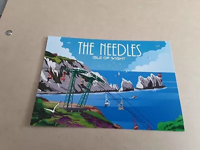 Postcard The Needles Alum Bay Isle Of Wight Chair Lift Lighthouse • £1.99