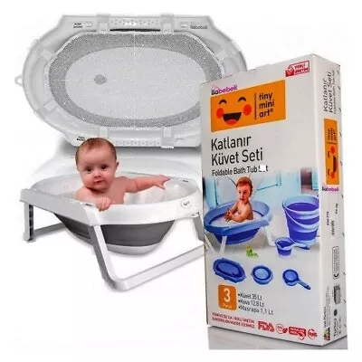 35L Plastic Foldable Collapsible New Born Baby Bath Tub • £27.97