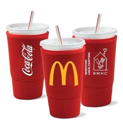 McDonalds Koozie JAVA SOK Red Large 32oz Thermal Insulated Neoprene Cup Sleeve L • $6.79