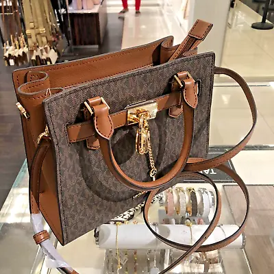 Michael Kors Hamilton Satchel Small Crossbody Leather Bag - Brown • $128.80