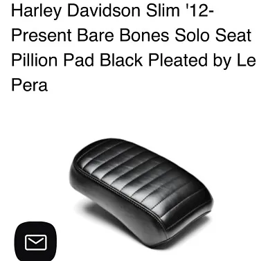Le Pera Black Bare Bones Pillion Pad For Harley Softail Slim 12-17 Pleated Nip • $117.50
