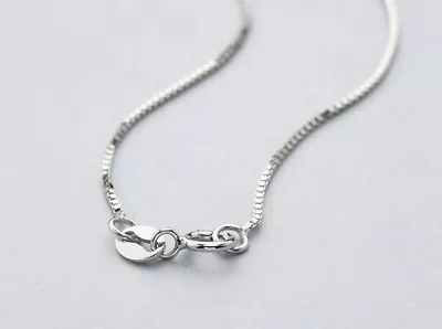 925 Solid Sterling Silver .7mm Thin Box Chain Necklace Pendants 18  Stamped .925 • $5.95