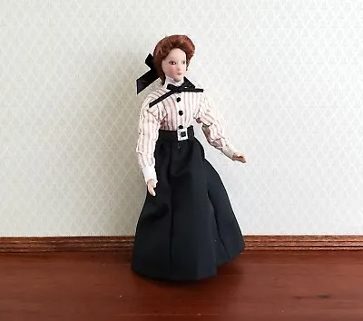 Dollhouse Miniature Female Doll Mom Mother Teacher Porcelain Poseable 1:12 Scale • $13
