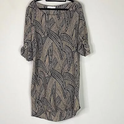 Amanda Uprichard Silk Roll Tab Sleeve Shirt Dress Women's Size Small • $38