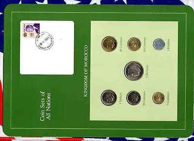 Coin Sets Of All Nations Morocco UNC Wcard 502010 Santimat 1974 5 Dirhams 1980 • $16.10
