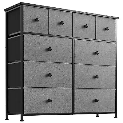 10 Drawer Steel Frame Bedroom Storage Organizer Dresser Light Grey (Used) • $36.72