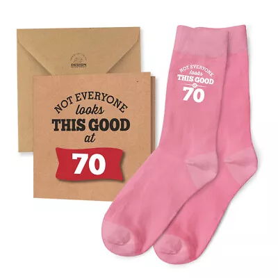 70th Birthday Card & 70th Birthday Gift Socks For Women Funny Keepsake Present • £5.95
