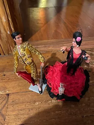 Lot Of Two Male Female Vintage Marin Chiclana Dolls Red Sword Matador  • $21.95