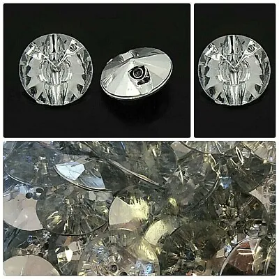 £12.50 • Buy Large Round Diamante Buttons Sale Price Wholesale Packets 100