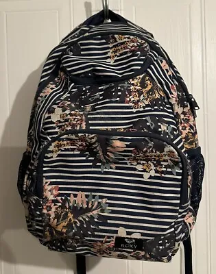 Roxy Quicksilver Backpack - Striped With Flower Design Ladies • £20