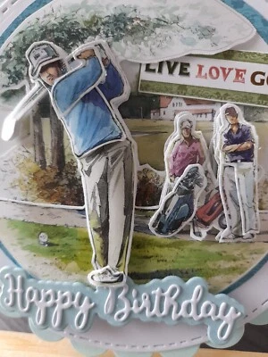 £1.75 • Buy Golf DECOUPAGE  Happy Birthday  Card Topper