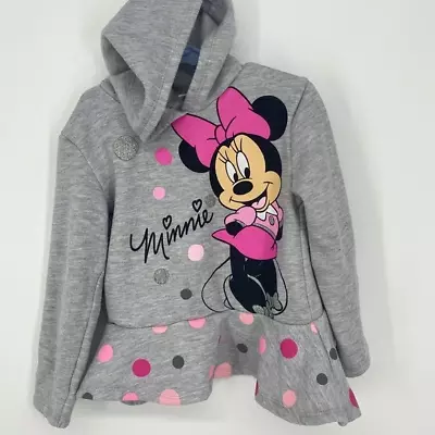 Girls Kids Size 5T Toddler Disney Minnie Mouse Pullover Hoodie Sweatshirt 2105 • $7.65