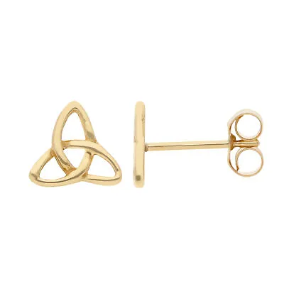 New 9ct Yellow Gold Celtic Knot Style Stud Earrings 9ct Gold For Her • £95.39