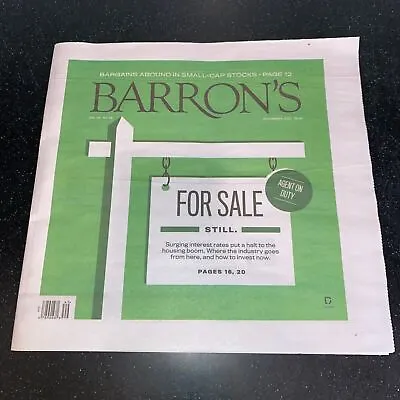 Barron's Newspaper Magazine December 5 2022 Residential Real Estate Investing • $7.19