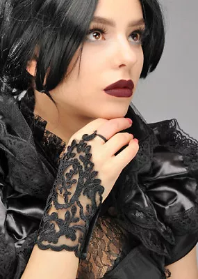 £11.99 • Buy Womens Fancy Dress Gothic Black Lace Fingerless Burlesque Style Gloves