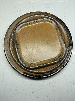 McCoy Canyon Mesa 3 Serving Plates Stoneware Brown USA • $15.99