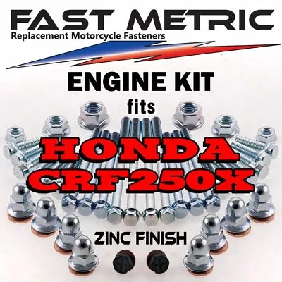 Honda CRF 250X Engine Rebuild Bolt Kit | FACTORY Style ZINC Fasteners • $39.99