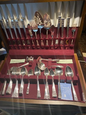 $195 • Buy Community Silverware By Oneida Coronation Art Deco Flatware With Box 69 Pieces P
