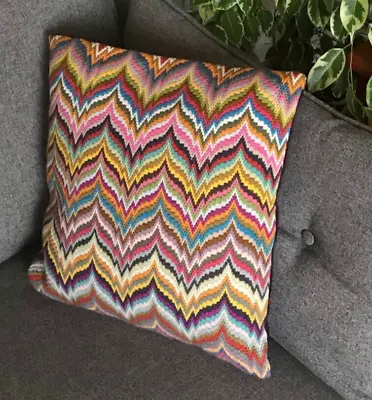 Bargello Tapestry 16  Cushion Kit Technicolour Wave: PippinKits - Appletons Wool • £50