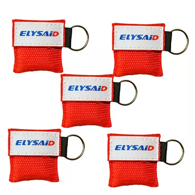 First Aid Rescue CPR MASK WITH KEYCHAIN CPR FACE SHIELD POCKET AED Red • £1.92