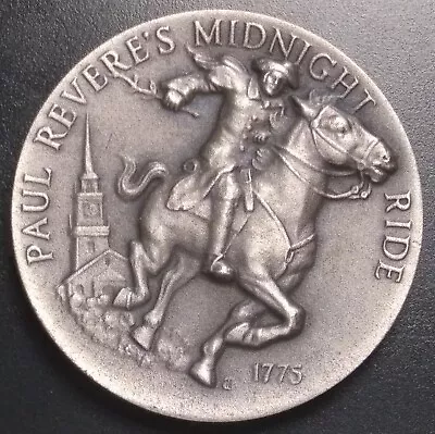 BIG SILVER Paul Revere Medal + Bonus! Cased Longines .925 Art/bar/token/set/lot. • $42