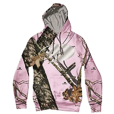 Mossy Oak Pink Camo Ladies Hoodie Camouflage Hooded Sweatshirt Silver Logo • $29.97