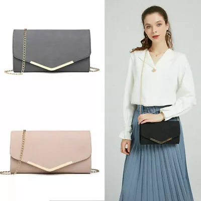 £9.33 • Buy Ladies Elegant Chain Evening Envelope Clutch Handbag Cross Body Shoulder Bag
