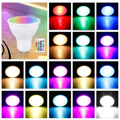 GU10 LED Lights Bulbs 5W Spotlight Bulb Lamp RGBW/WW 16 Colour Changing Remote • £9.99