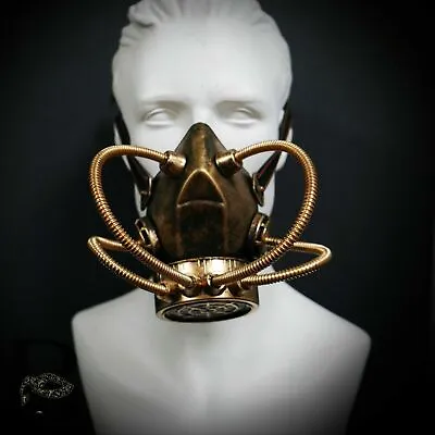 Gold Respirator Steampunk Gas Mask Mouth Masquerade Halloween Cosplay • $17.50