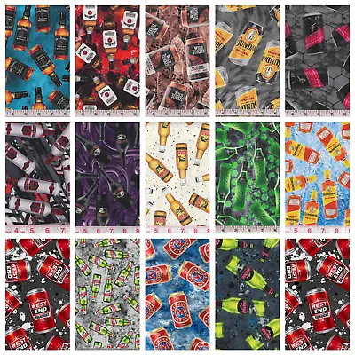 Fabric~beer & Spirits~fabric Fat Quarters~woven Cotton (22 Designs) • $9.75