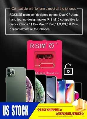 R-SIM15 Nano Unlock RSIM Card Fit For IPhone 11 Pro XS MAX XR 8 IOS 14.7 USA • $9.99