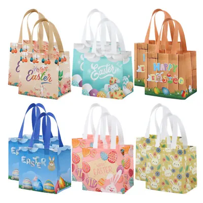 Easter Tote Bags Reuseable Packaging Gift Bag Bunny Egg Hunt Party Holiday Favor • £2.19