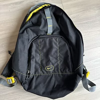 Nike Vintage  Center Swoosh Y2K Backpack 90s Black Yellow Embroidered VTG • $49.99