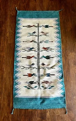 Vintage Tree Of Life (Bird Tree) Native American Navajo Rug (29” X 62”) • $135