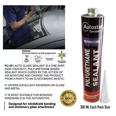 AutoStar  Auto Glass Windshield & Metal Sealant Adhesive Urethane Silicon 310ML • £8