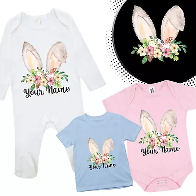 £6.99 • Buy Personalised Flower Hoppy Easter Baby Suit Vest T-Shirts Costume Fancy Dress-ED