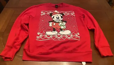 Mickey Mouse Disney Light Up Christmas Sweater With Long Sleeves Size Large Red • $29.99