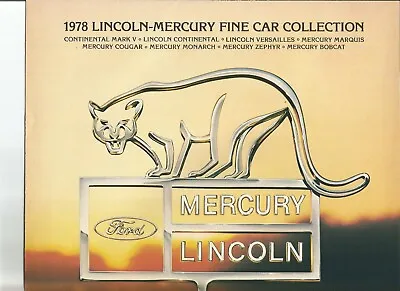 1978 Lincoln & Mercury Brochure With Mark V  Cougar Monarch Zephry Capri  • $5.49