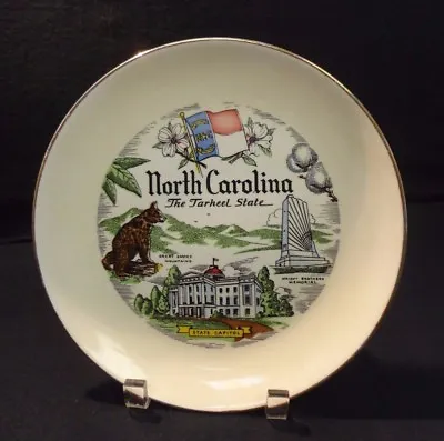 Vtg North Carolina The Tarheel State Souvenir Decor Plate Rhythm Homer Laughlin • $12.99