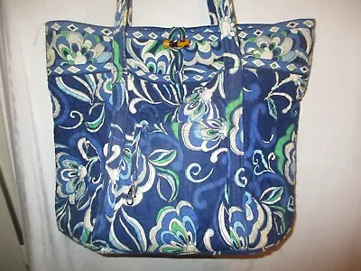 Vera Bradley Mediterranean Blue Large Toggle Shoulder Tote Purse Bag As Is • $14.99