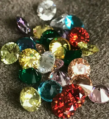 Cubic Zirconia Loose Stones Wholesale  1 Mm To 12 Mm Round  All Colours & Sizes • $1