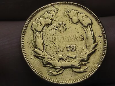 1878 $3 Gold Indian Princess Three Dollar Coin- VG/Fine Details • $906.99