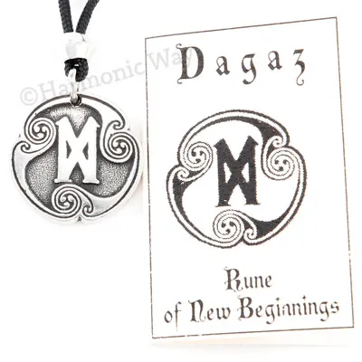 DAGAZ Amulet Rune Necklace Nordic Odin Pendant New Beginnings Enlightenment • $19.99