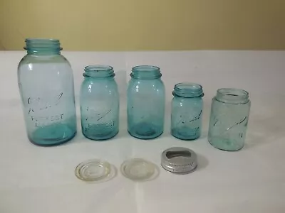 Vintage Half Gallon Quart & Pint Ball Perfect Mason Jars Mixed #'s - Lot Of 5 • $37.95